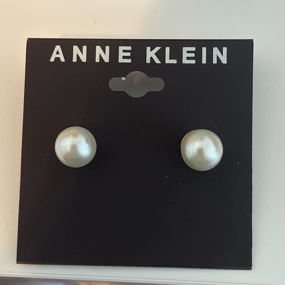 Anne Klein White Pearl Earrings